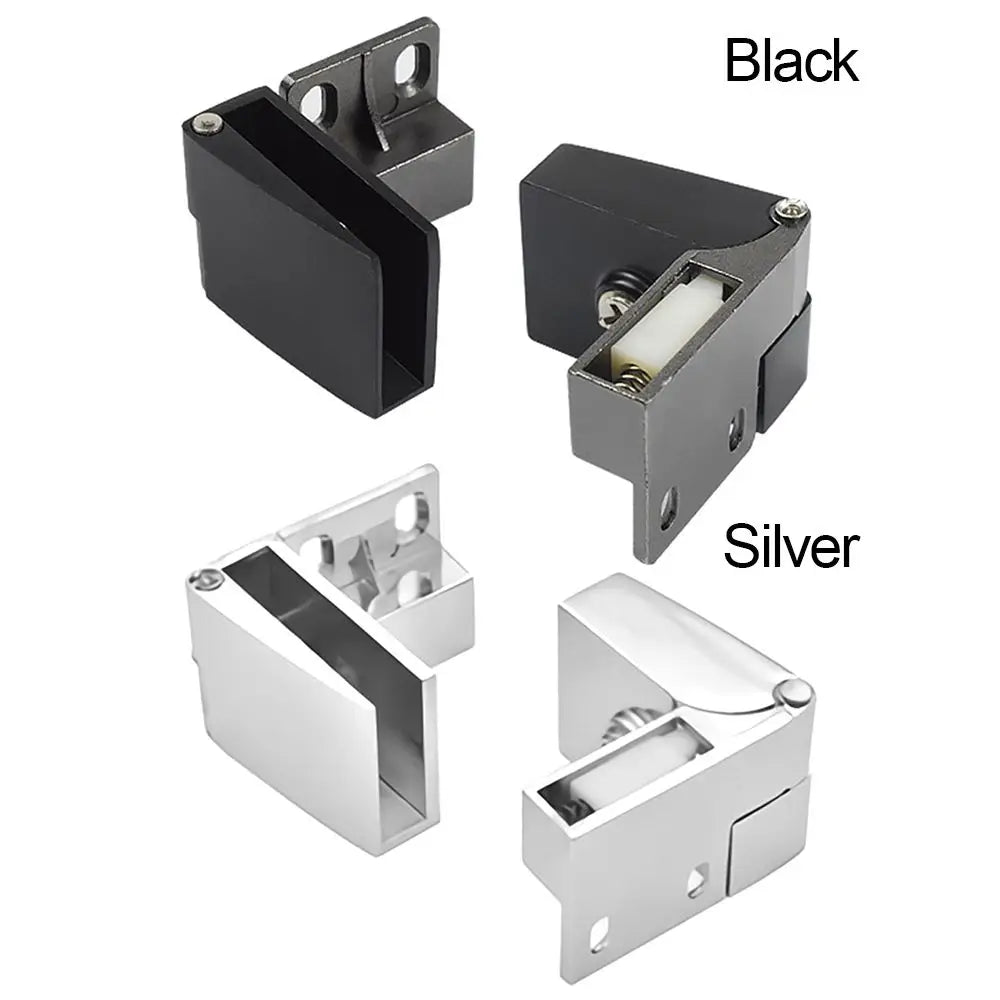 1pair Zinc Alloy Self-closing Glass Door Hinge No Drilling Frameless Clamp Side Mounted Hardware Furniture Accessories Oasis Select