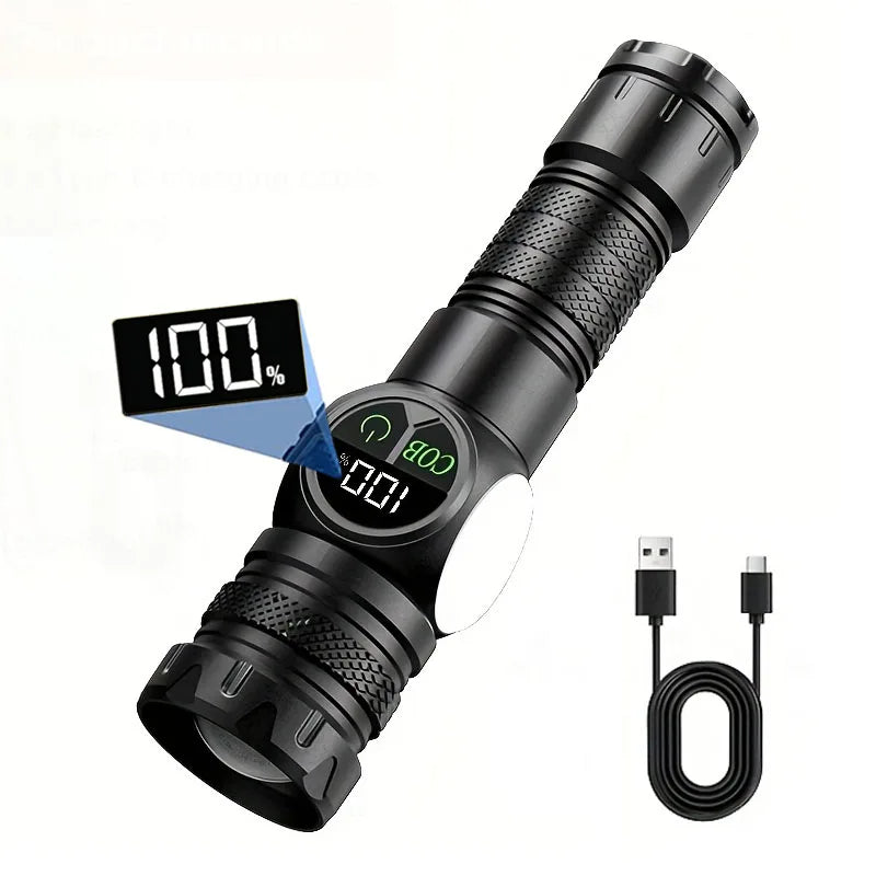 Mikenoon 2000LM USB Rechargeable Tactical LED Flashlight & COB