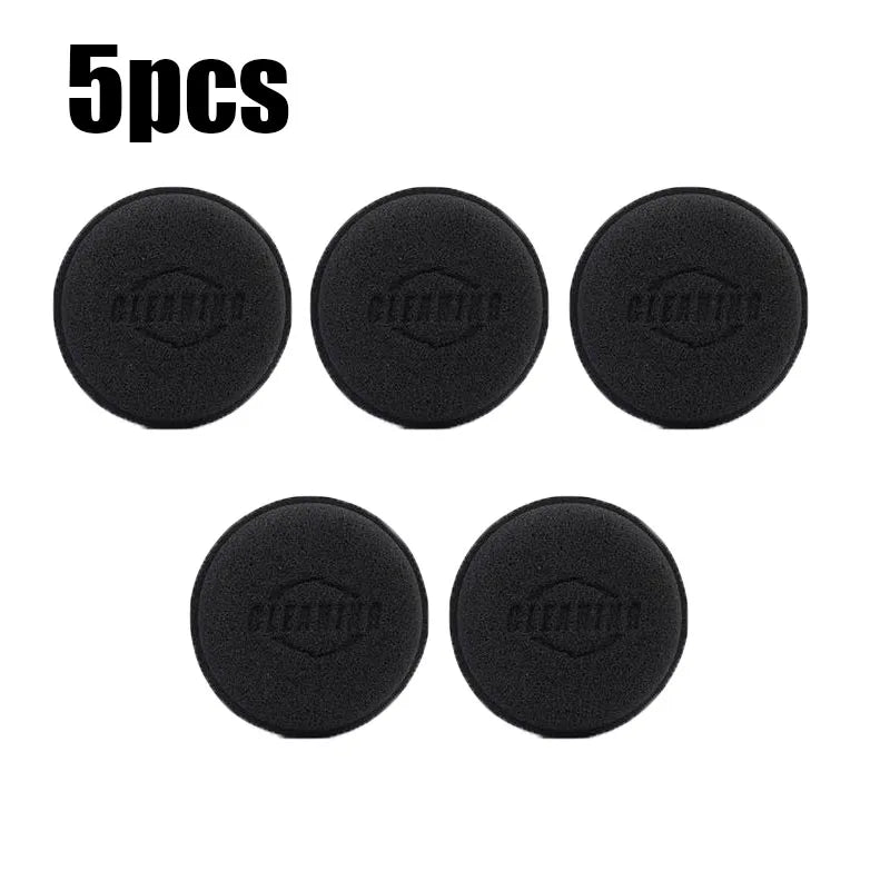 5/10Pcs Round Car Foam Sponge Wax Applicator Cleaning Detailing Pads Car Waxing Polishing Pad 10cm Car Wash Care Cleaning Kit Oasis Select 5pcs Black