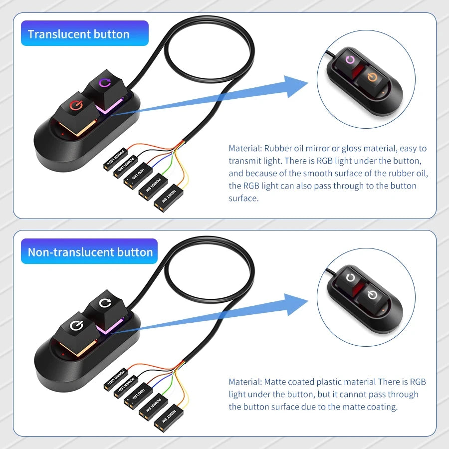 Mechanical Desktop Power Switch External Start Computer Switch On/Off and Reset Button Extension Cable PC Power Button Switch Oasis Select
