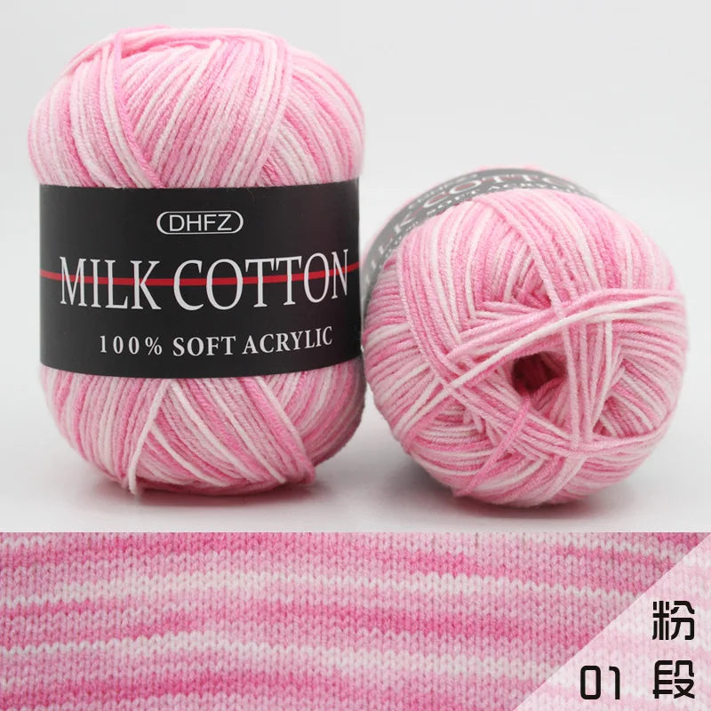 DIY Three Strands Graded Section Dyed Wool Medium Fine Cotton Thread