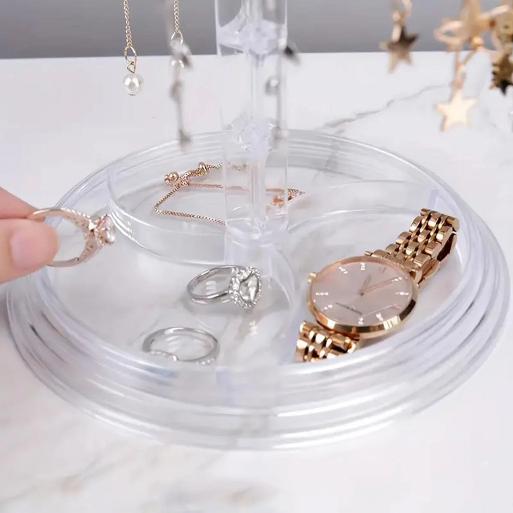 1pc, Multi layer rotating jewelry rack, necklace display rack, jewelry storage rack, bracelet hanging rack Oasis Select