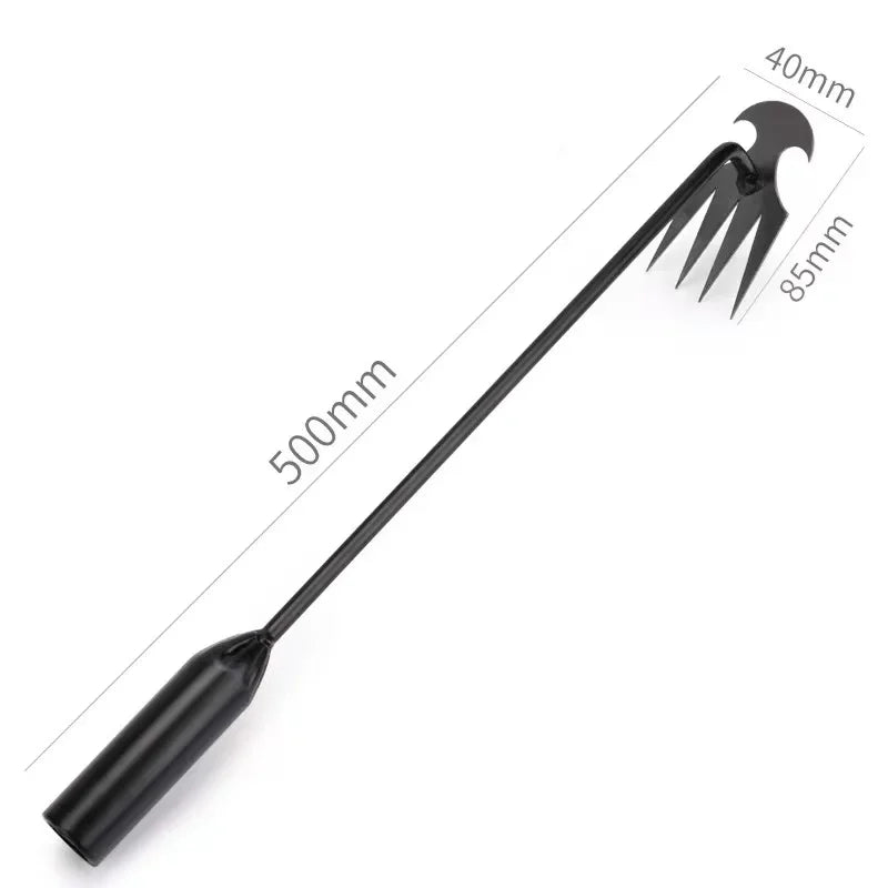 4 Teeths - Multifunctional Hand Weeder for Garden - Durable & Portable Garden Weeding Tool for Vegetable Gardening & Farm Planti Oasis Select Silver