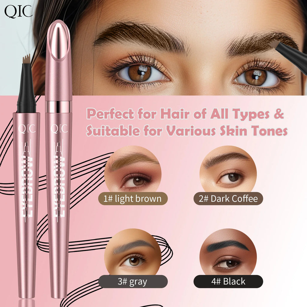 QIC Waterproof Microblading Eyebrow Pen | 4-Tip, 6 Colors