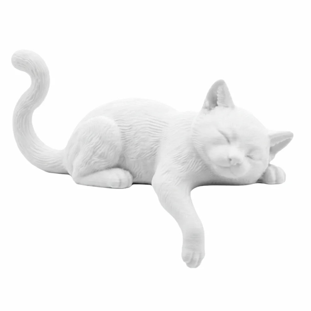 3D Printed Sleeping Cat Desk Ornament | Cute Cat Statue