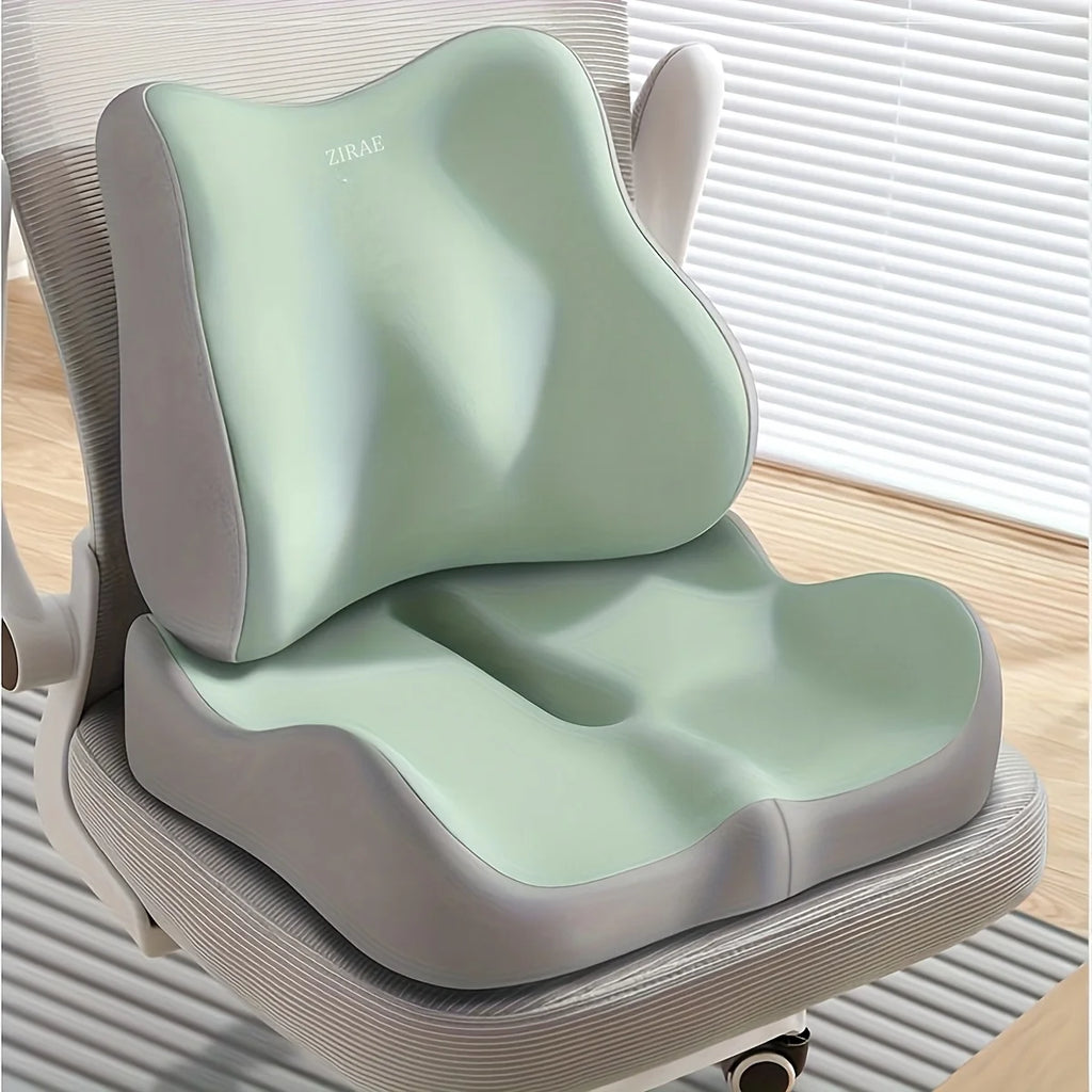 Memory Foam Car Seat Cushion Lumbar Support Pillow Soft Elastic Office Chair Pad Seat Cushion Suit for Desk Office Use Oasis Select Green