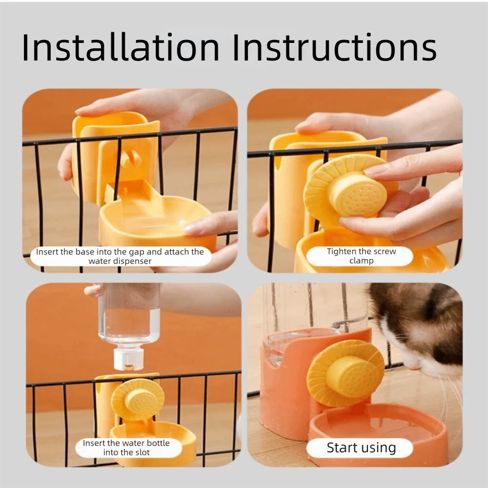 Hanging Pet Water Bottle Anti-Drip Cage Feeder for Small Pets
