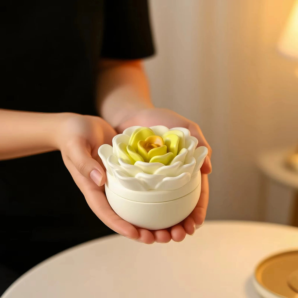 Round Peony Camellia Flower Silicone Mold DIY Candle Jar Aromatherapy Gypsum Resin Storage Box Flowerpot Craft Mold Oasis Select