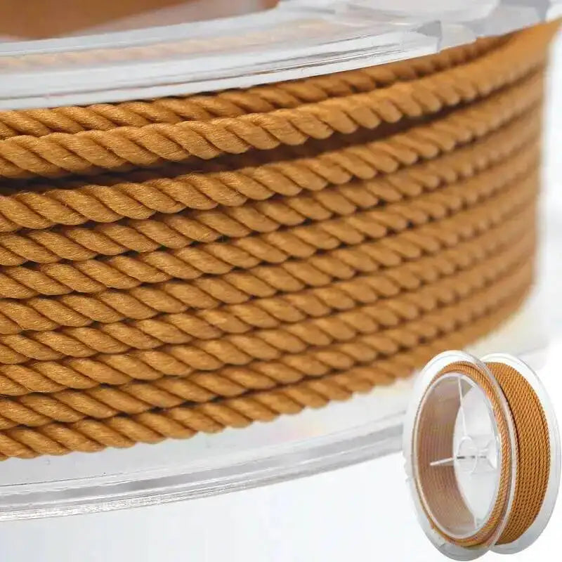 1mm 45m Silk Thread Milan Braided Cord DIY Jewelry Accessories Jewelry Making Supplies Twine Beading Threads HandCrafts Rope Oasis Select Pale Gold 1mm 15m