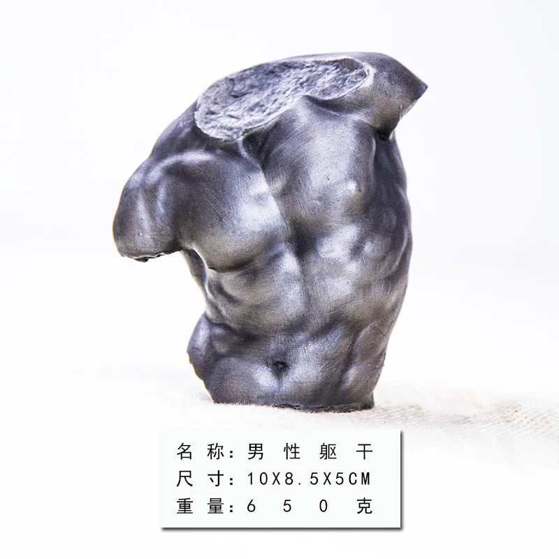 Ancient Greek Male Torso European Style Art Desktop Decoration Figure Small Ornament Imitation Cast Iron Sculpture Handmade Oasis Select 10 Polished Version