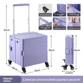 Multi-functional Shopping Cart Folding Light Carry Shopping Cart Camping Trailer Hand Pull Trolley Express Pull Goods Home Oasis Select Purple-B