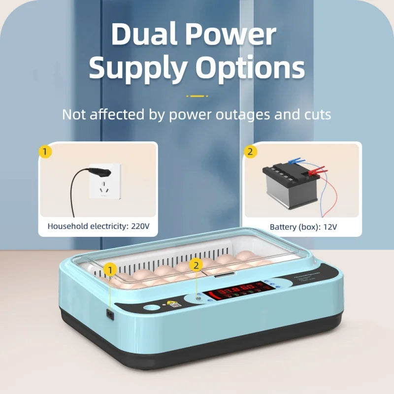 24 Eggs Chicken Bird Incubator Eggs Hatching Machine for Hatching Chicken Duck Quail Automatic Intelligent Farm Supplies Oasis Select
