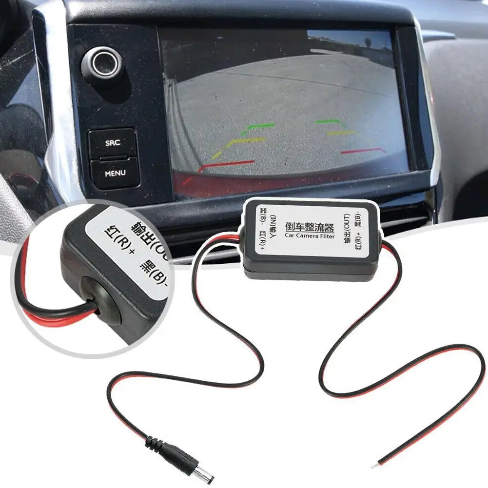 12V Anti-interference DC Power Relay Capacitor Filter Connector Auto Car Camera Filter For Car Parking Reverse Rear View Camera Oasis Select
