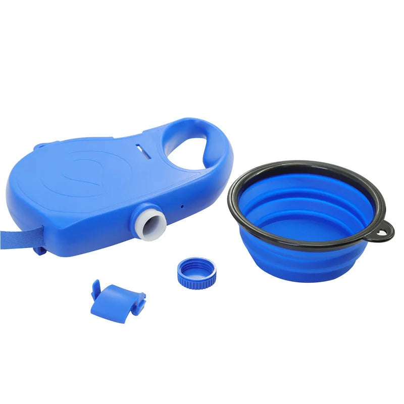 3 In 1 Retractable Dog Leash With Water Bottle Bowl Portable Automatic Lead For Puppy Medium Pet Outdoor Walking Supplies Oasis Select Blue