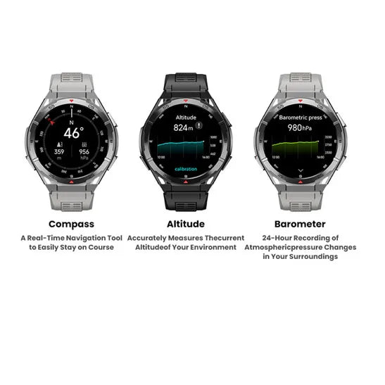 3ATM Waterproof Smart Watch Men GPS AMOLED Screen Smartwatch Compass Altitude Air Pressure BT Call 480mAh Sports Health Monitor Oasis Select