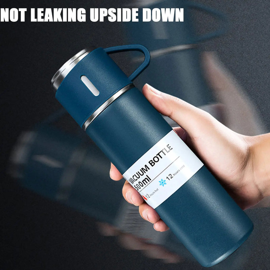 Coffee Thermos Stainless Steel Vacuum-Insulated Water Bottle, 500ml/16.9oz Insulated Bottle with Cup for Hot & Cold Drink Travel Oasis Select