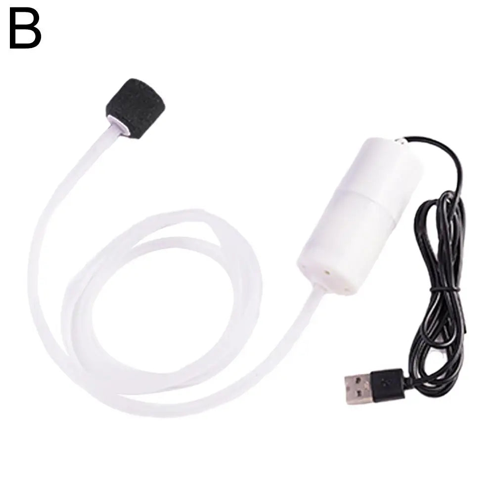 Silent Oxygenator Small Oxygen Pump Portable Mini USB Charging Fish Tank Oxygen Pump Fish Farming Aquarium Supplies Oasis Select White