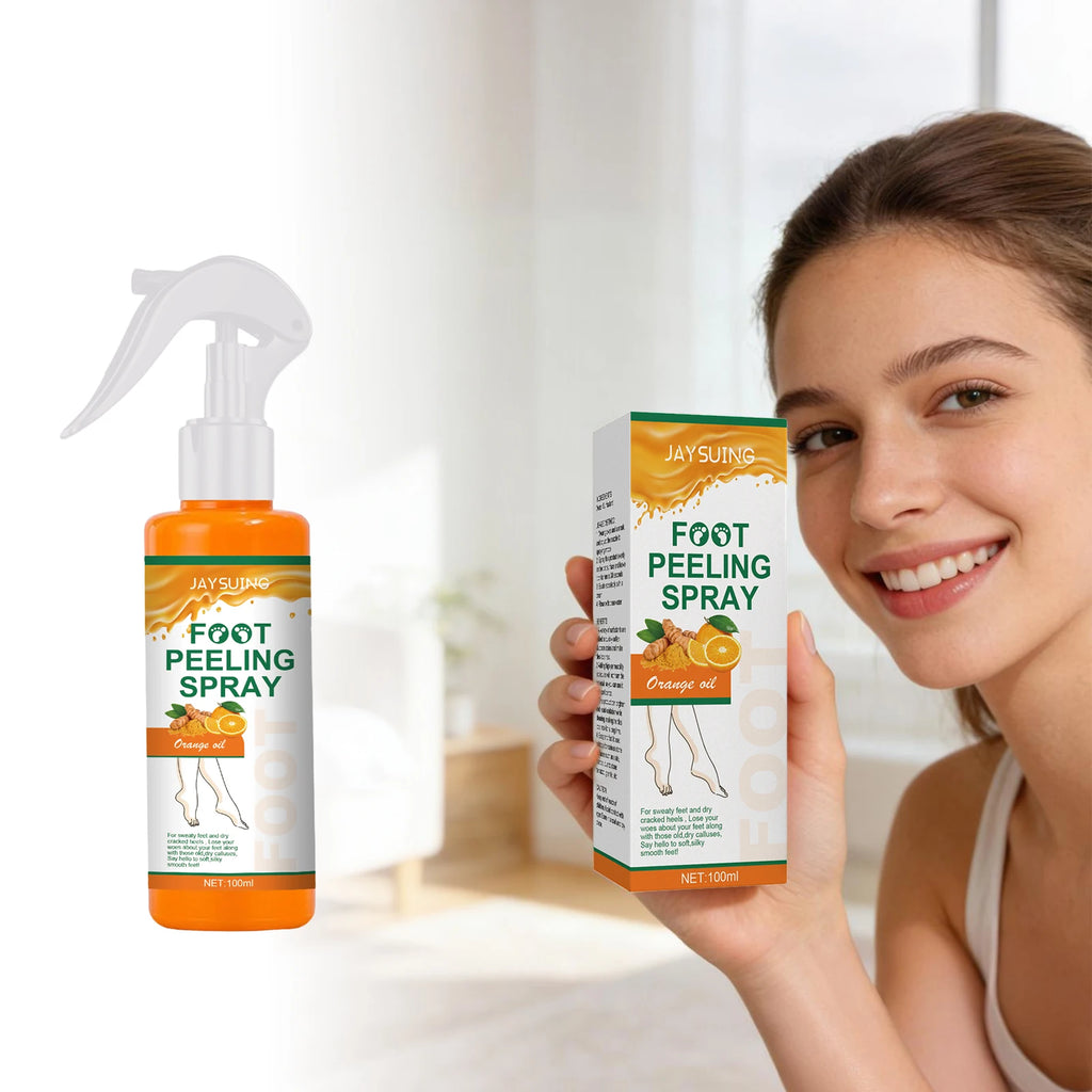 Orange Oil Foot Peeling Spray Exfoliate Rough Skin Soften Heels Repairing Dry Cracks Smoothing Foot Skins Feet Exfoliating Spray Oasis Select