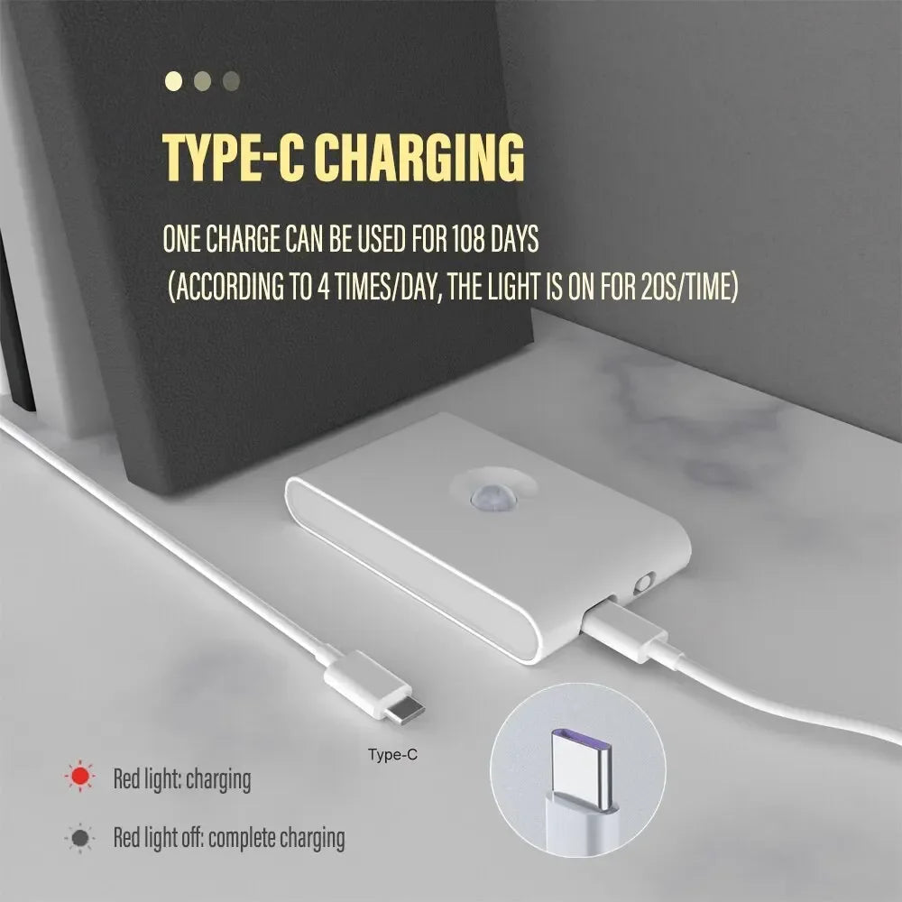 3000k Led Wall Lamp Night Light Motion Sensor Wireless Magnetic Rechargeable Torch ABS Smart Bedroom Lantern Corridor Bedside Oasis Select