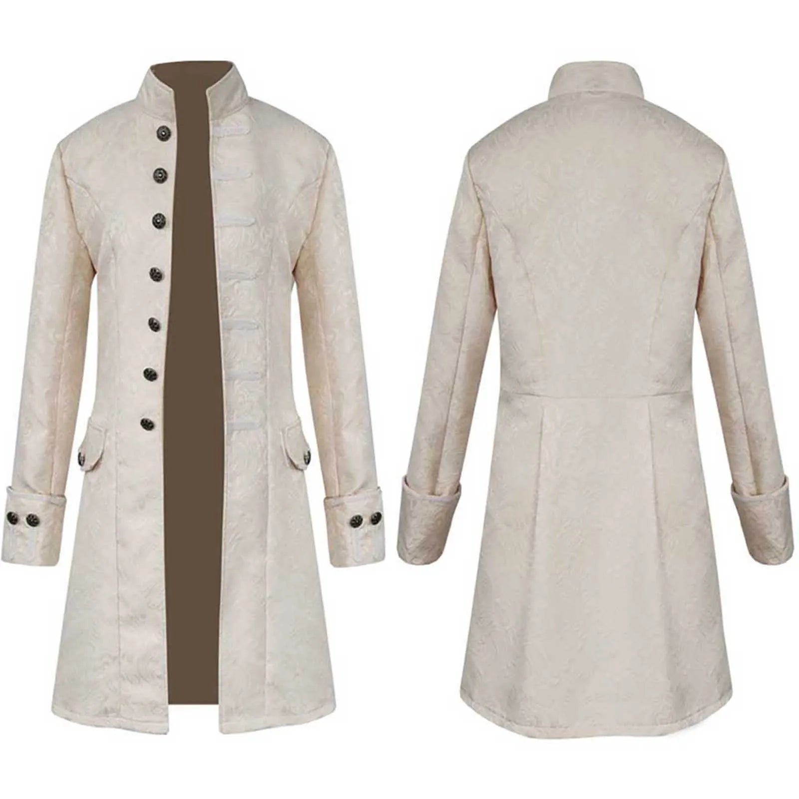 Men's Medieval Gothic Frock Coat | Victorian Renaissance LARP Costume Frock Coat Oasis Select White XL