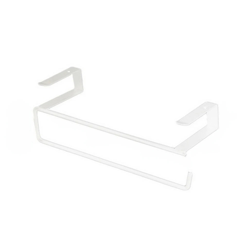 Kitchen Towel Rack Metal Bathroom Toilet Paper Towel Hanging Holder Kitchen Roll Paper Stand Home Storage Tissue Racks Oasis Select White