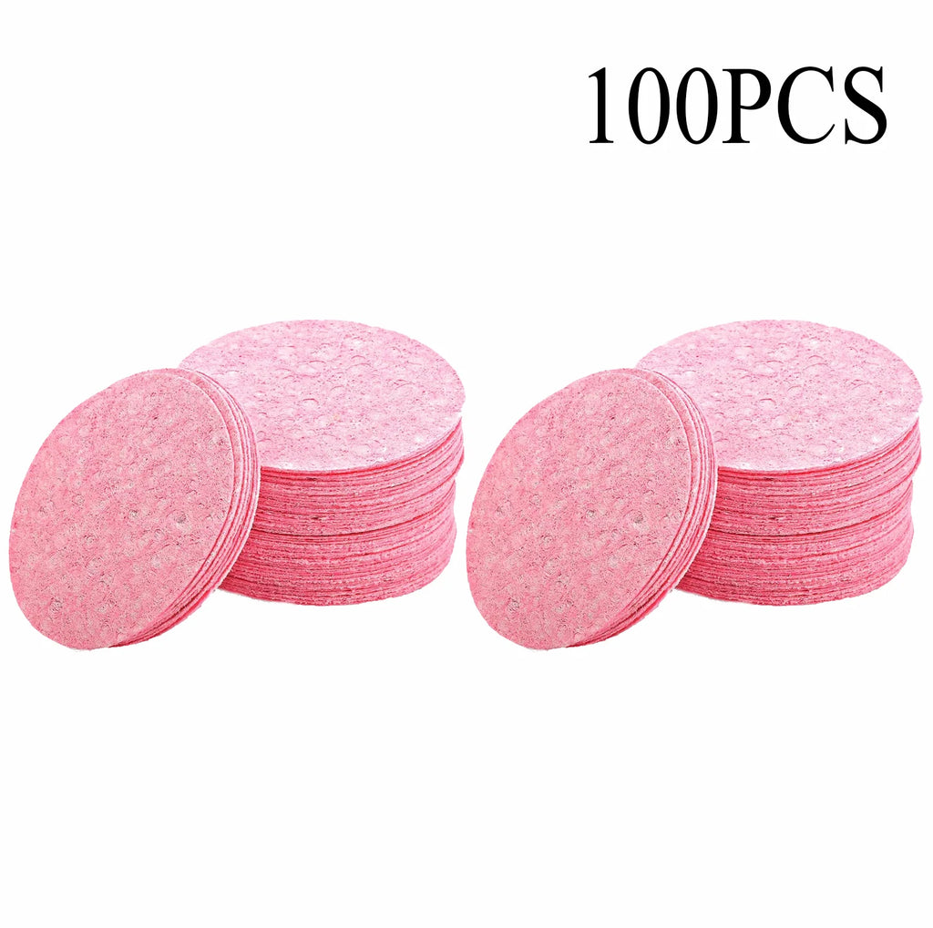 50-1000PCS Compress Face Wash Puff Natural Wood Pulp Sponge Face Wash Puff Foaming Face Puff Cosmetic Puff Face Cleansing Sponge Oasis Select 100PCS
