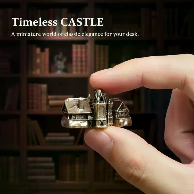 Brass Small House Miniatures Figurines Castle Architecture Micro Landscape Craft Home Decorations Accessories Oasis Select