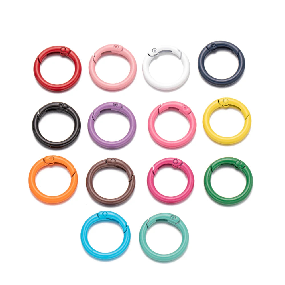 5pcs 20/25/28/33mm Metal O Ring Spring Clasps Round Carabiner Keychain Bag Clips Hook Buckles Connector For DIY Jewelry Making Oasis Select