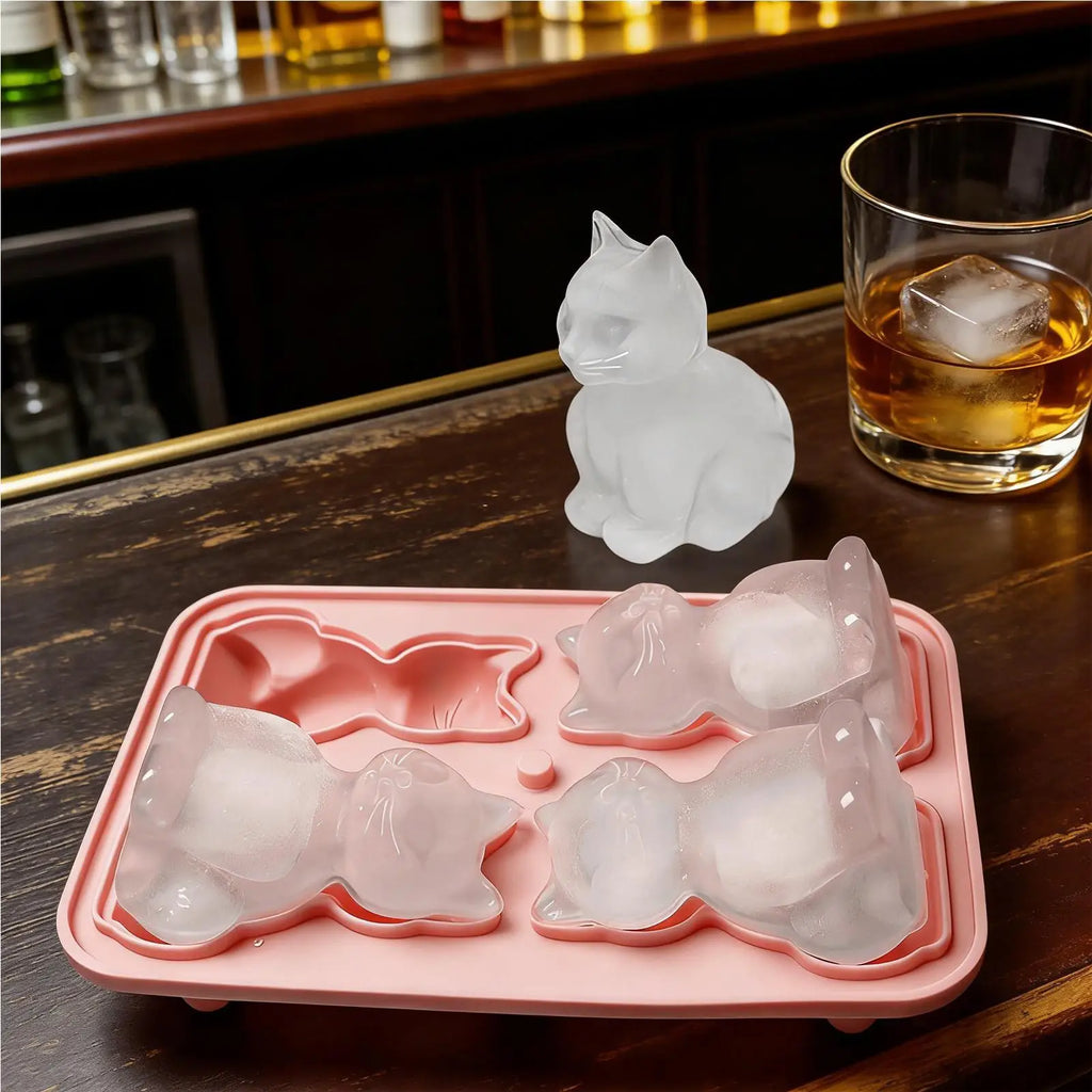 Silicone Ice Cubes Ice Ball Molds Animal Shape Ice Cubes Cat Ice Cubes Cat Ice Cubes Mold Home Ice Box Gadgets Ice Tray tools Oasis Select