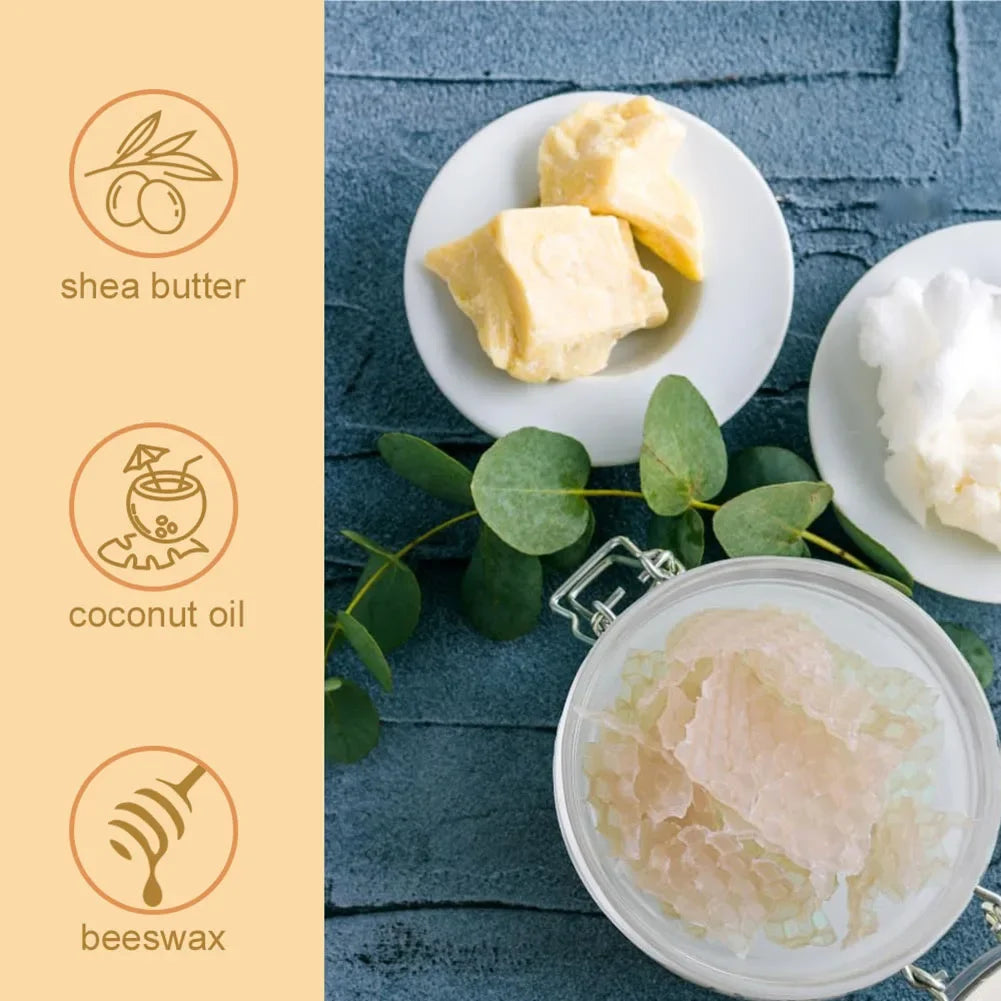 Ultra-Hydrating Beeswax Foot Cream Shea Butter Coconut Oil for Softening Dry Cracked Feet Gentle Exfoliation Daily Foot Care Oasis Select