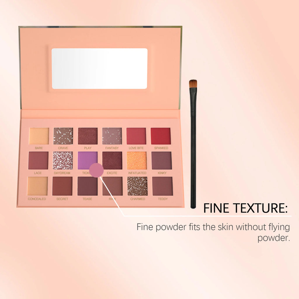 18-Shade Glitter Eyeshadow Palette – Shimmer, Matte & Highlighter Eyeshadow Palette Oasis Select