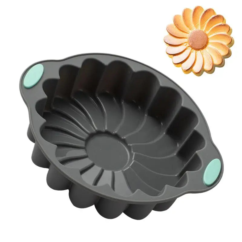 Flower Silicone Mold Round Sunflower Baking Molds Reusable Flower Baking Trays Large Cake Baking Pans for Valentine's Day Oasis Select