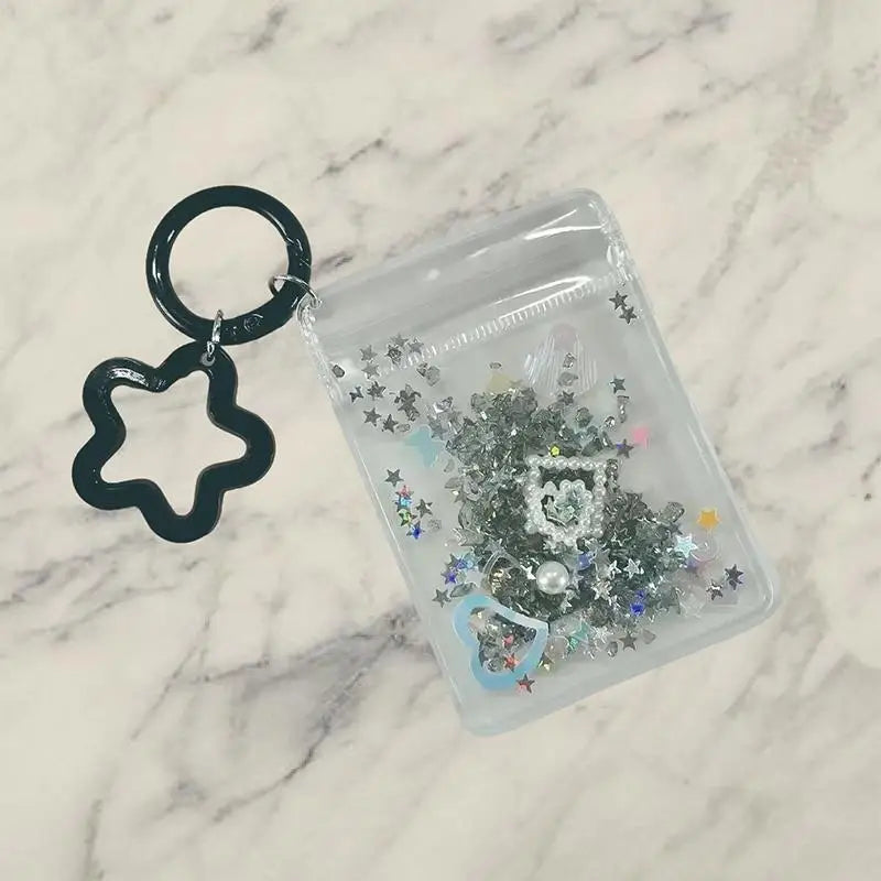 Mini Cartoon Bag Charm Pendant – Glitter Keychain Ornament Bag Charm Keychain Oasis Select Black