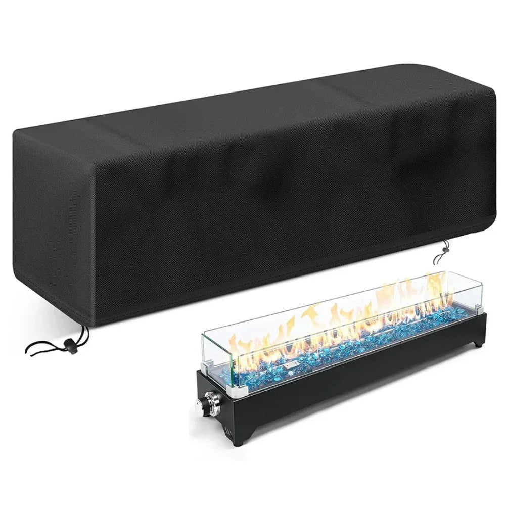 Protective Patio Fireplace Cover 28 Inch Rectangular with Waterproof 210D Oxford and Adjustable Drawstring for Outdoor Use Oasis Select