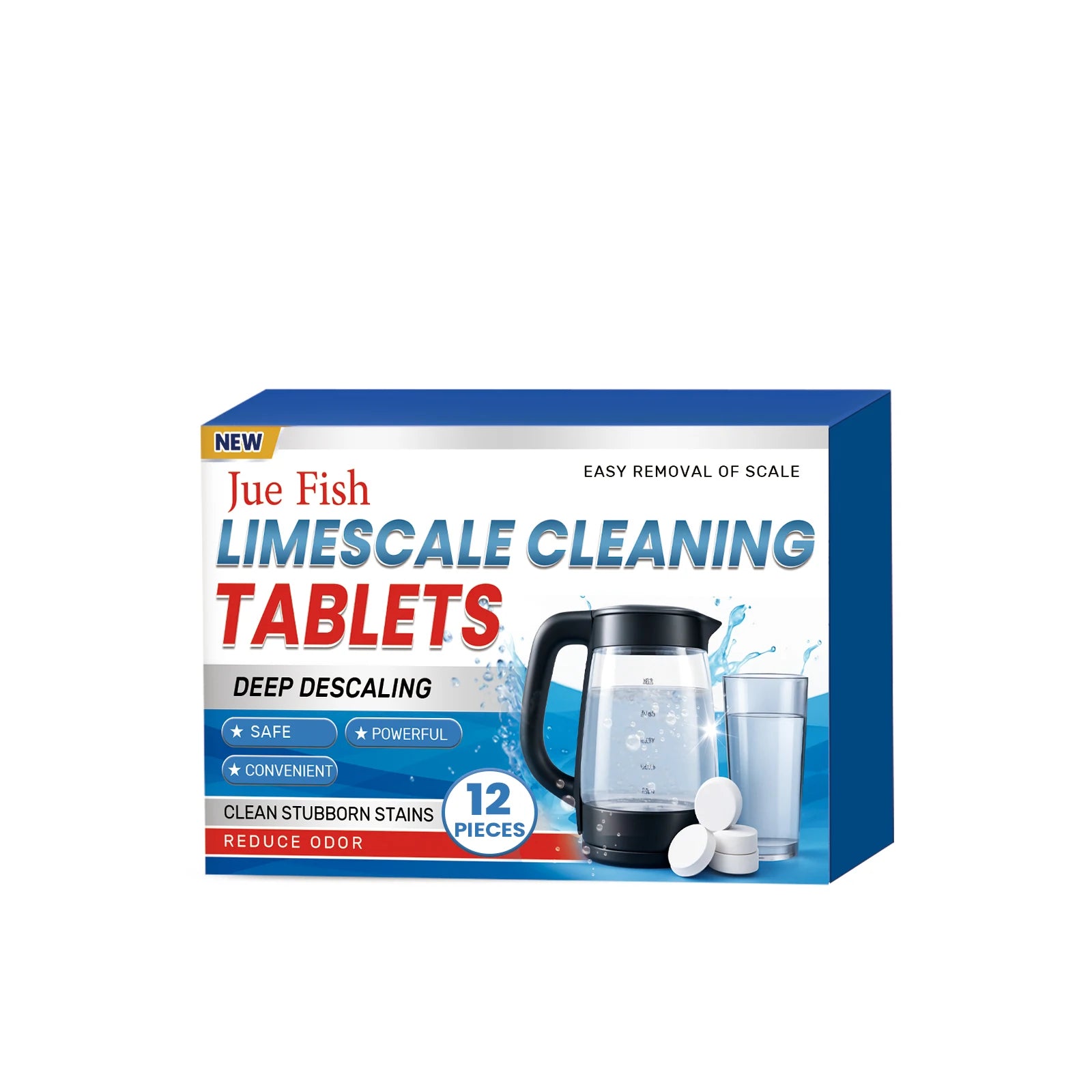 Scale Cleaning Tablets for Kettle Coffee Maker Removes Hard Water Stains Eliminate Odor Reducer Limescale Cleaning Tablets Oasis Select 12pcs boxed