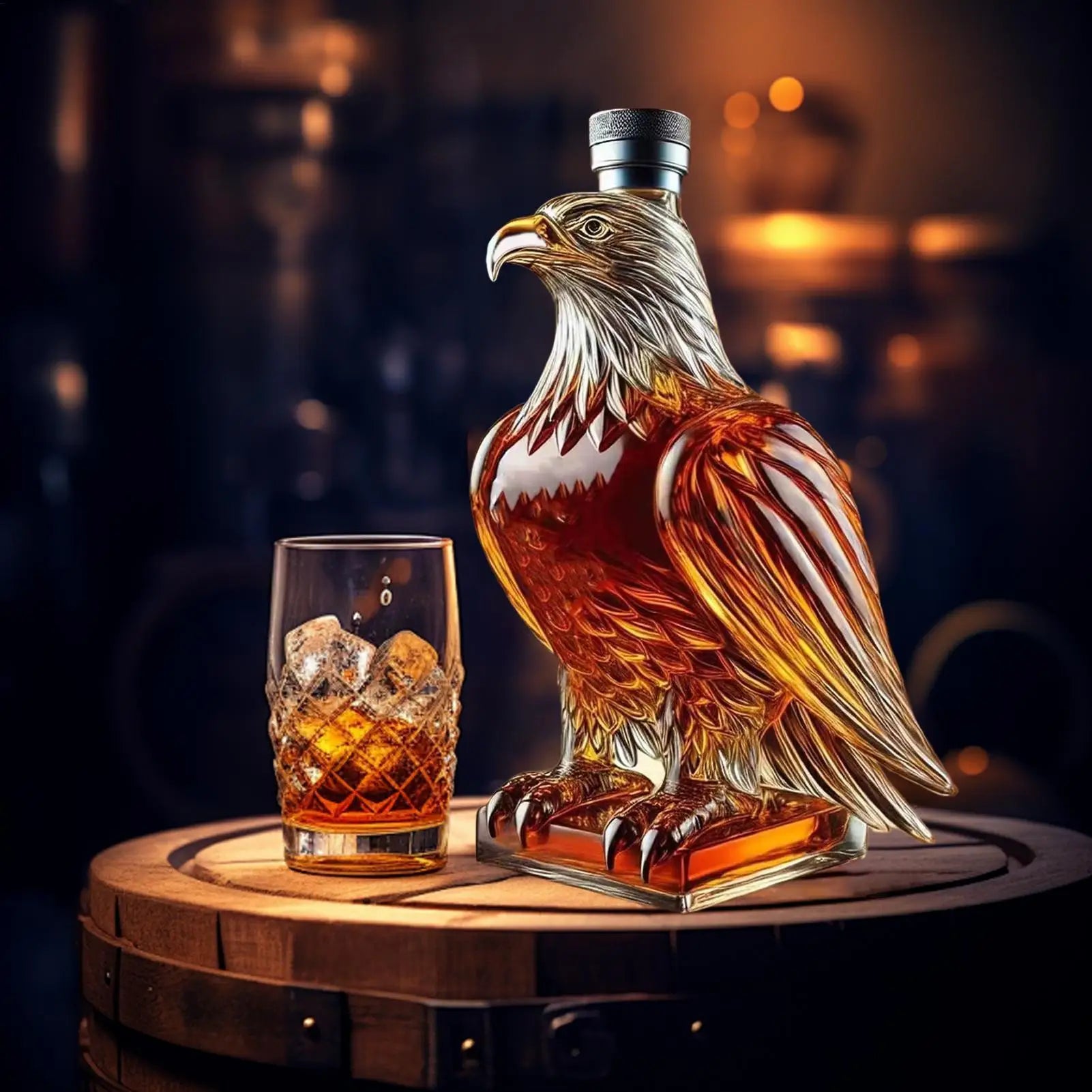 Eagle Shaped Whiskey Decanter Glass Animal-Shaped Whiskey Bottles Collectible Novelty Container Wine Decanter Bar Decoration Oasis Select