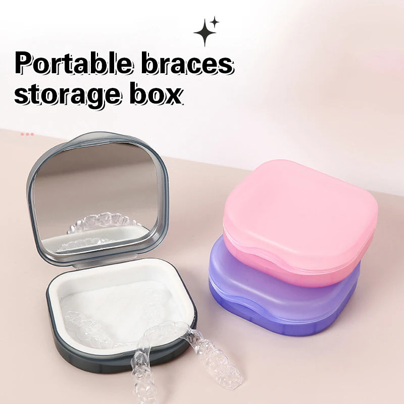 Elderly False Teeth Box Denture Storage Box Invisible Braces Orthodontic Retainer Case With Cover Dustproof Container Oasis Select