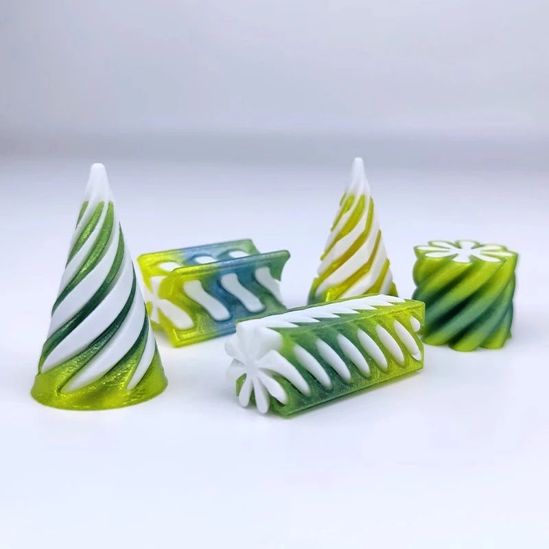 3D Printed Helix Screw Rotating Toys Stress Reducing Tool Pyramid Passthrough Sculpture Spiral Cone Ornaments Home Decoration Oasis Select