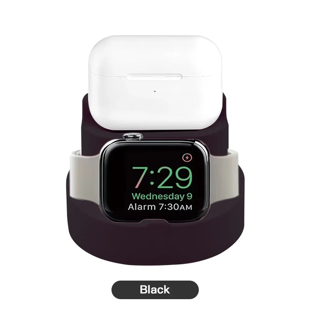 3-in-1 Silicone Charging Stand for Apple Watch & Earphones