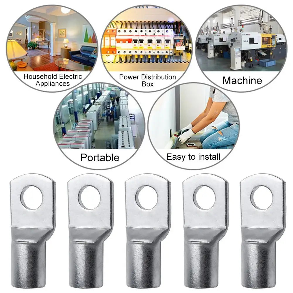 10Pcs 16-35mm2 6mm 8mm 10mm Cable Connector Kit SC Type Wire Nose Terminal Crimp SC16-6 SC25-6 SC35-6 Bolt Hole Tinned Lugs Ring Oasis Select
