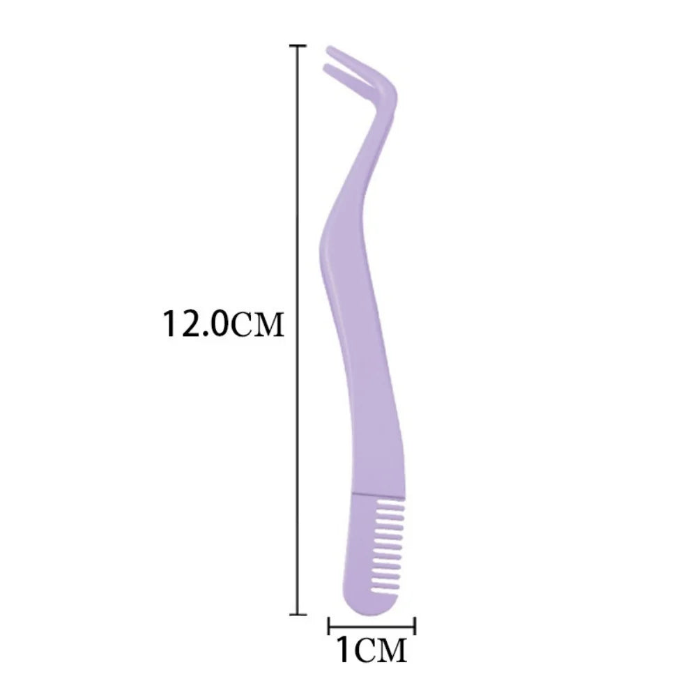 Stainless Steel Eyelash Tweezers with Comb | Lash Tool