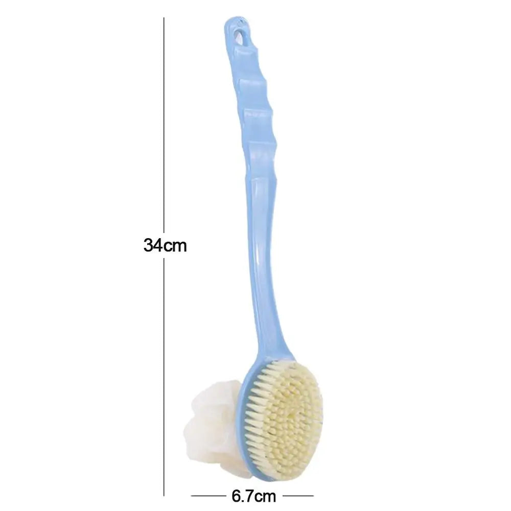 2-in-1 Double-sided Long Handle Shower Brush Body Clean Bath Brush Exfoliating Soft Bristle Shower Cleaning Tools Oasis Select