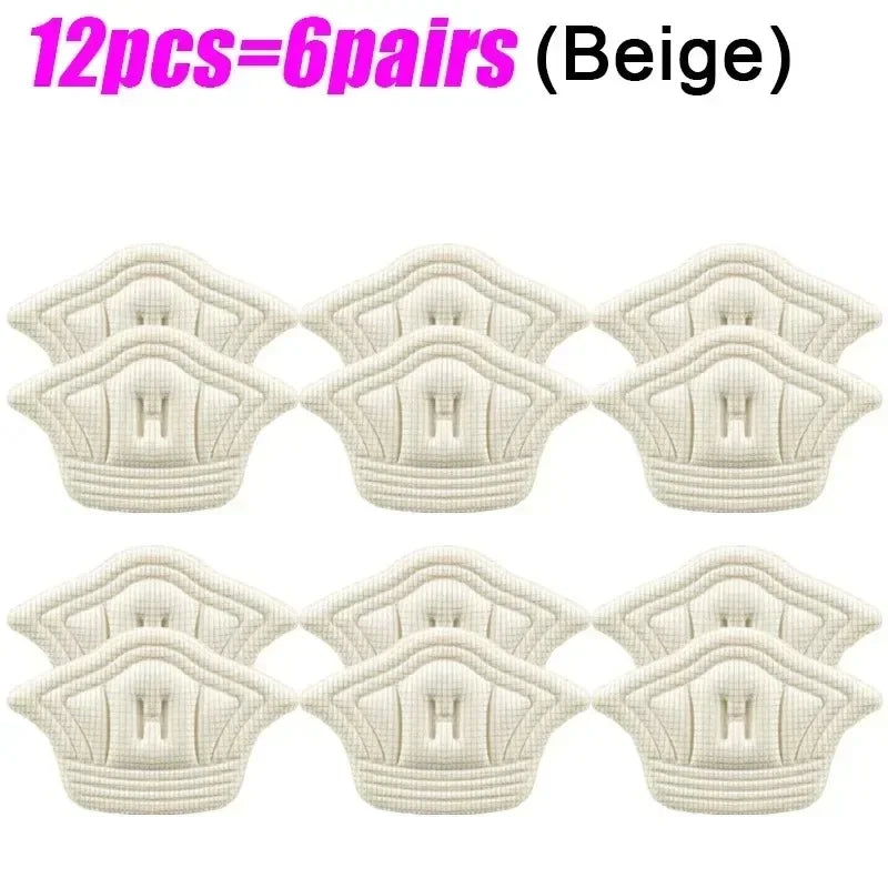 1/2/6Pairs Shoe Pad Foot Heel Cushion Pads Sports Shoes Adjustable Antiwear Feet Inserts Insoles Heel Protector Sticker Insole Oasis Select Beige-12pcs-5mm