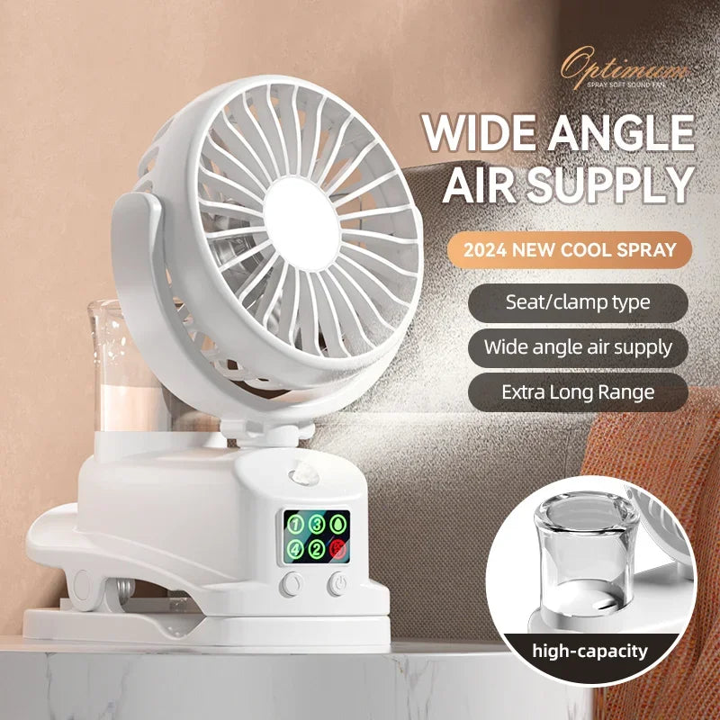 Refrigerating Clip Spray Fan Rechargeable Office Dormitory Outdoor Multi-Functional Desktop Clip Fan Moisturizing Oasis Select