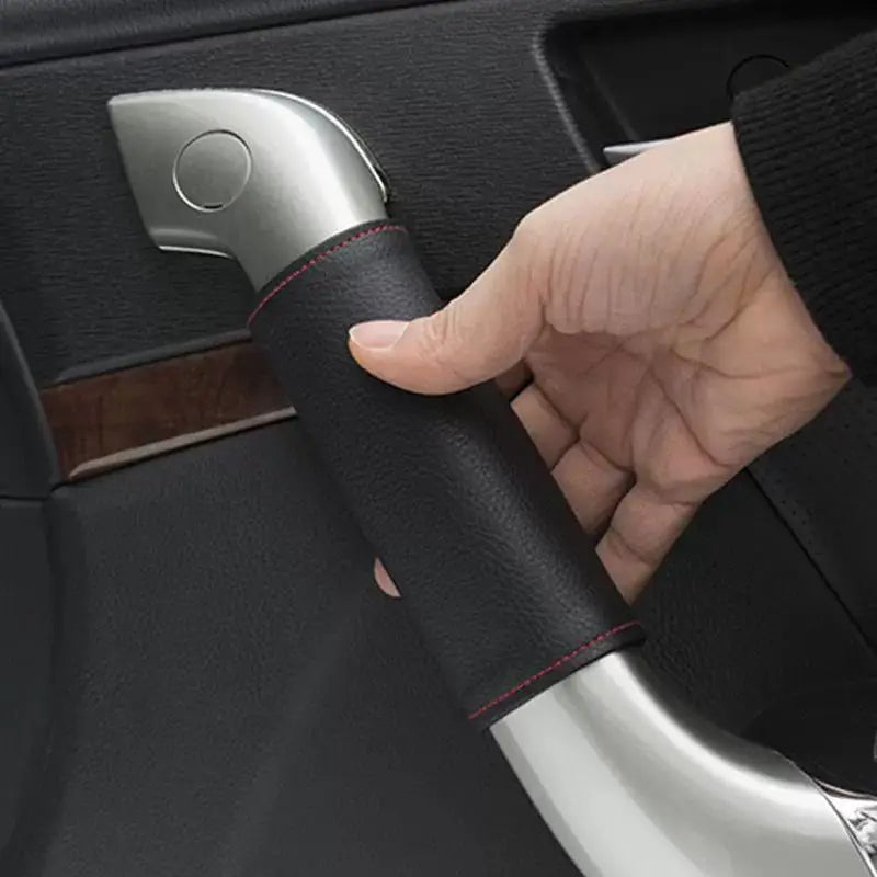 2PCS Car Door Inner Handle PU Leather Cover Door Handle Leather Protective Case Car Styling Interior Upgrades Auto Accessories Oasis Select