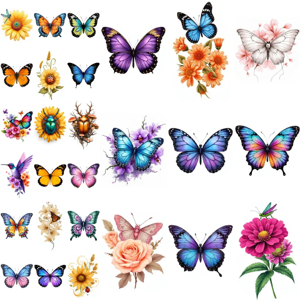 28-Piece Temporary Tattoo Stickers – Hummingbird, Ladybug & Beetle