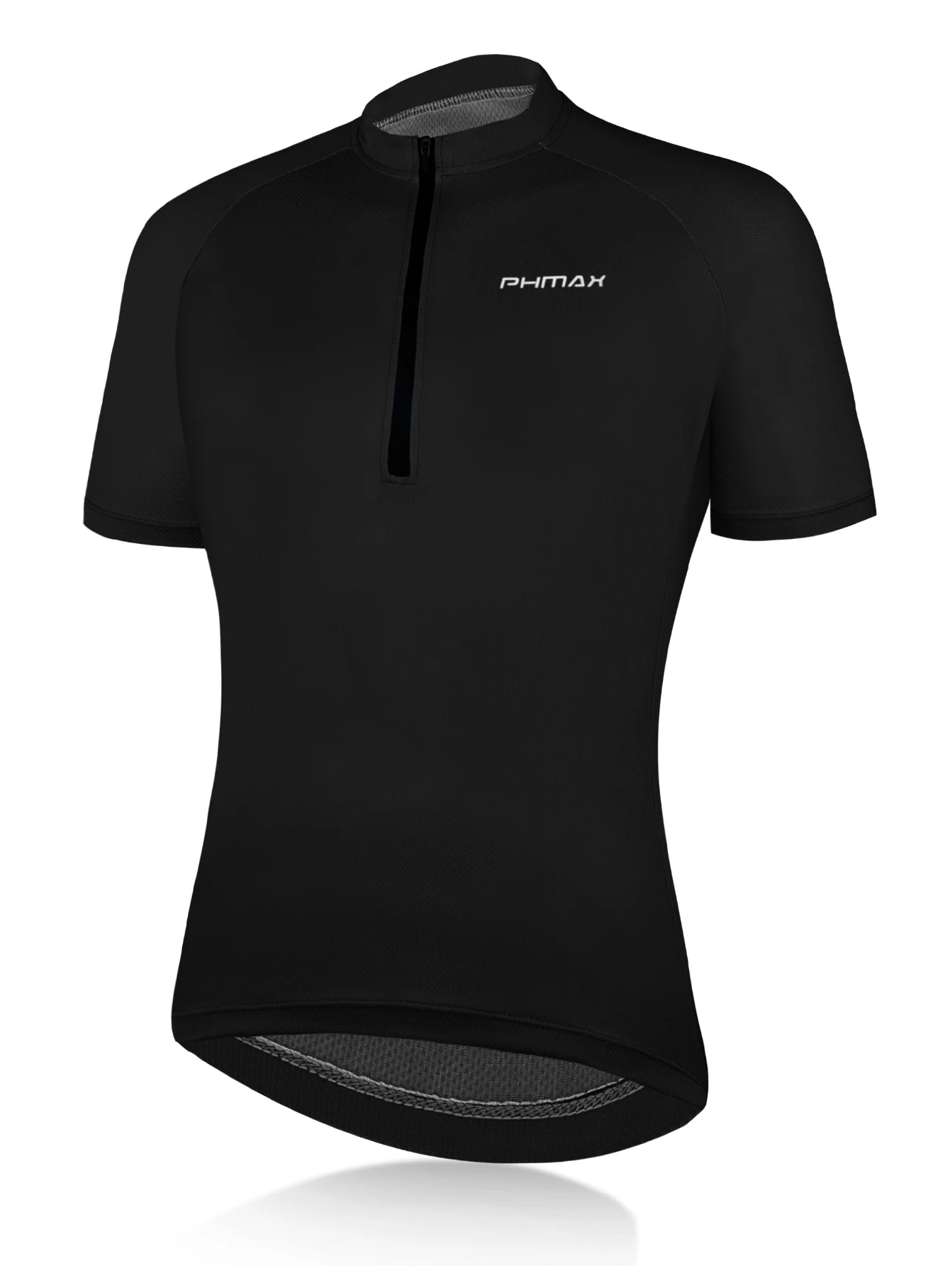 PHMAX Summer Men Cycling Jersey Breathable Quick Drying Short Sleeve Night Reflective Cycling Shirt Sports Loose Casual Clothes Oasis Select Black L