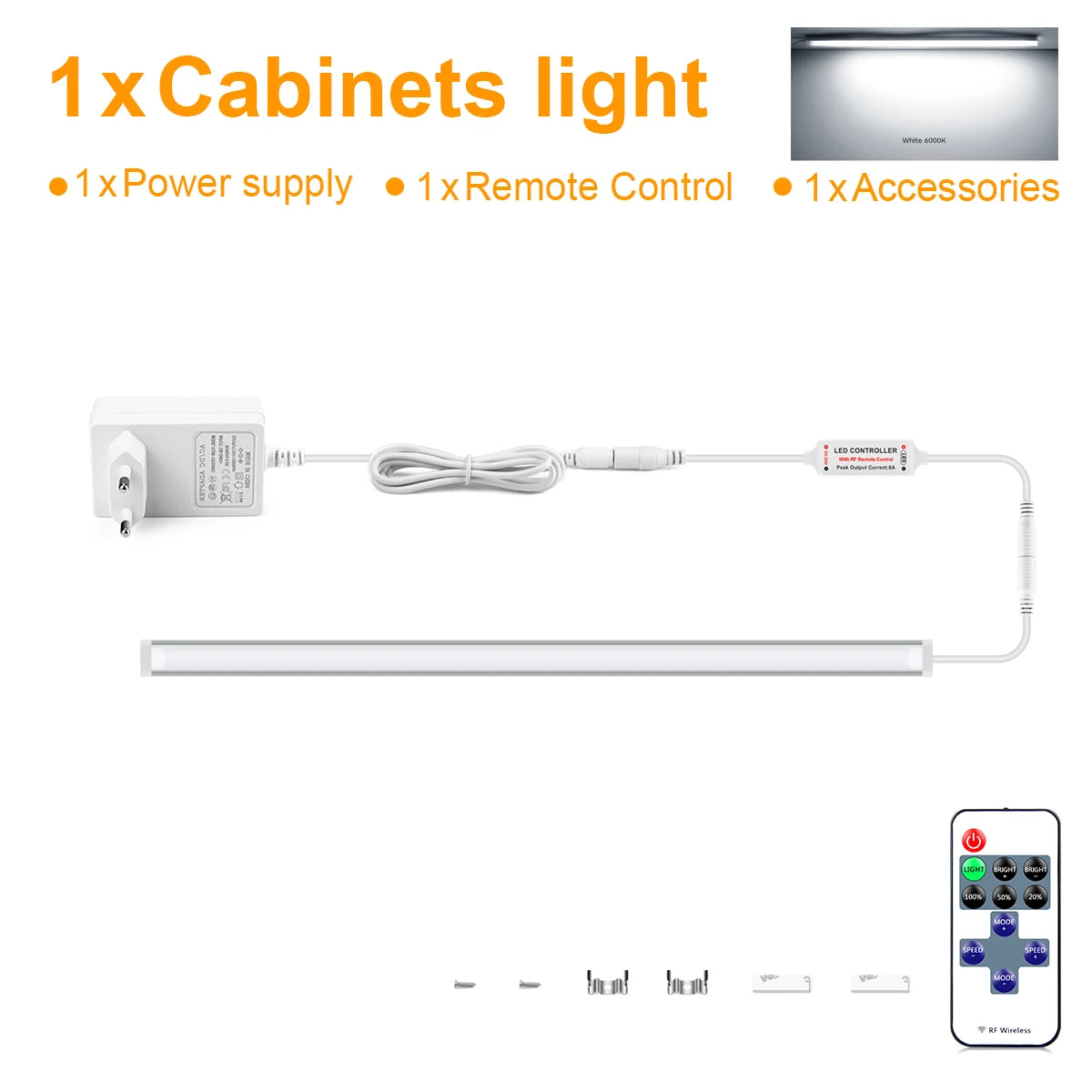 12V Dimmable LED Light Bar 30CM 40CM 50CM White/Warm White Lamp Tube with RF Remote Control Dimmer For Kitchen Bedroom Lighting Oasis Select 50cm 1Pcs LED Bar White