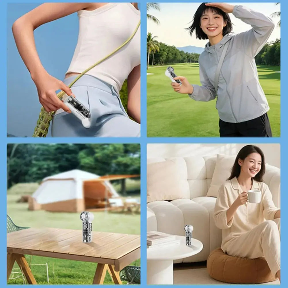 Lightweight Design Portable Handheld Fan Digital Display Ice Compress Rechargeable USB Fan Transparent Design Handheld Turbo Fan Oasis Select
