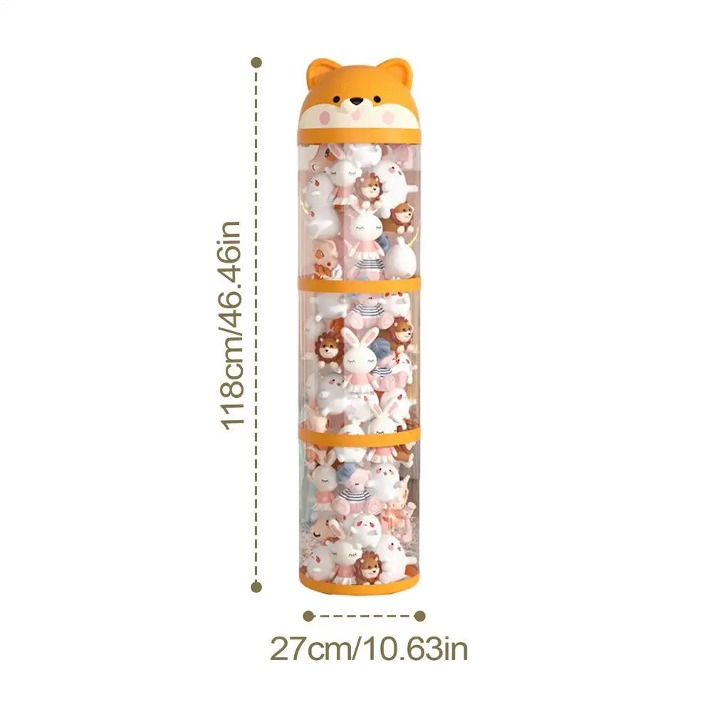 Stuffed Animal Holder Plush Storage Organizer Toy Tube Cute Tube Stuffy Holder Clear Container Large Capacity Home Decor bucket Oasis Select 3 layer basic model